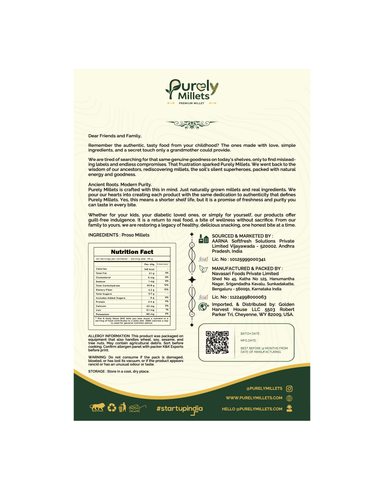 Purely Millets Proso Millets, 2 lb carton, back view.